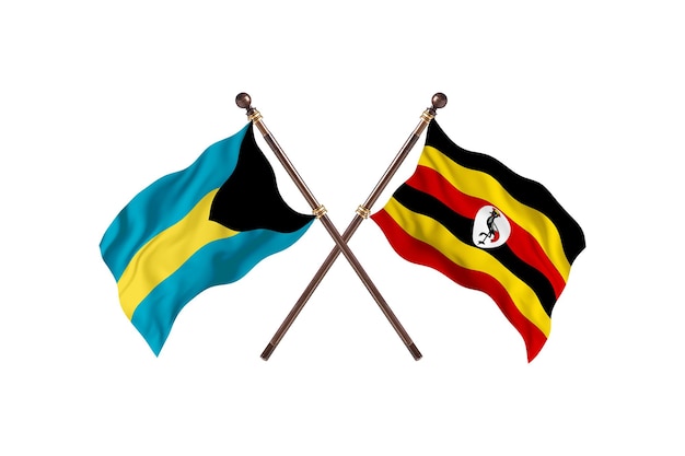 Bahamas contre l'Ouganda deux pays drapeaux fond