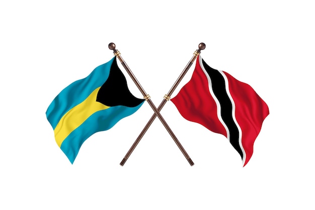 Bahamas contre Trinité-et-Tobago Fond de drapeaux de deux pays