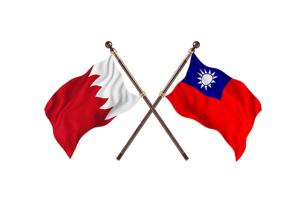 Bahreïn contre Taiwan deux pays drapeaux fond