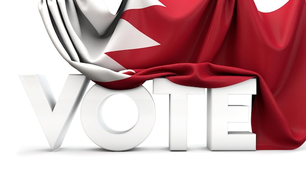 Bahreïn vote concept vote mot couvert de drapeau national d rendu