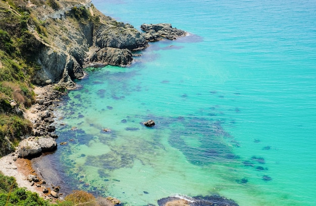 Baie sur la côte de la mer Noire en été