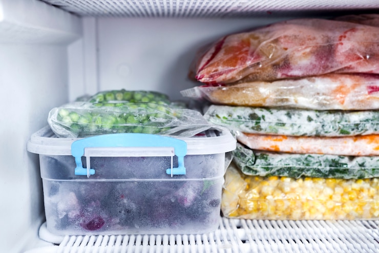 Photo baies et légumes congelés