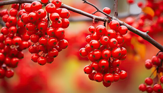 Photo des baies rouges en automne