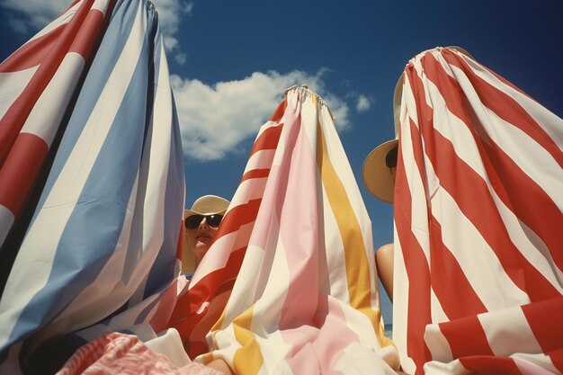 Des baigneurs de soleil se détendent sur des serviettes de plage sous le soleil brûlant