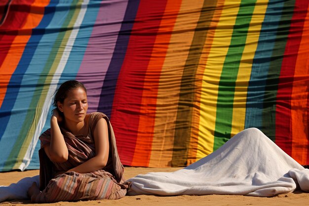 Des baigneurs de soleil se détendent sur des serviettes de plage sous le soleil brûlant