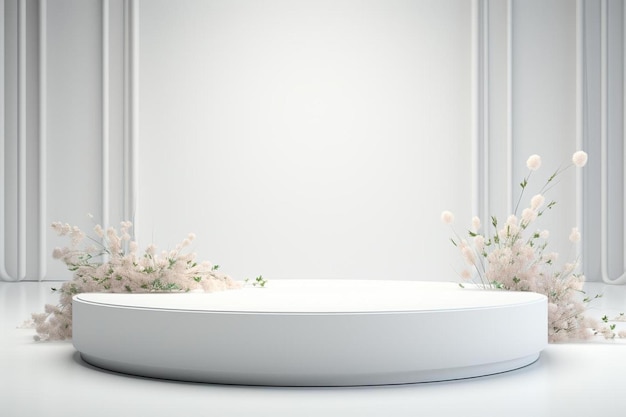un bain blanc avec des fleurs et un bain blanc.