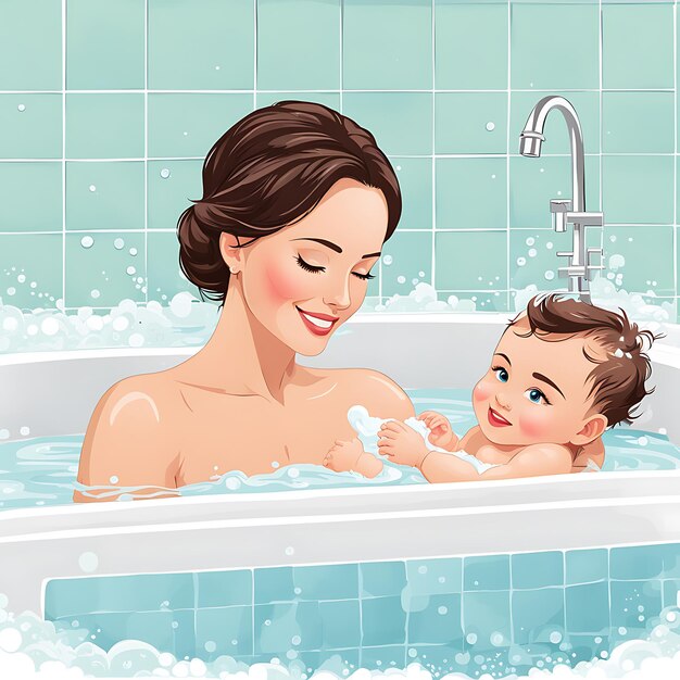 bain pour mère et bébé