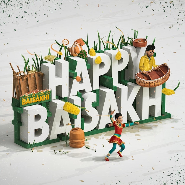 Baisakhi Joyeux festival de Baisakhi Baisakhi Arrière-plan et typographie