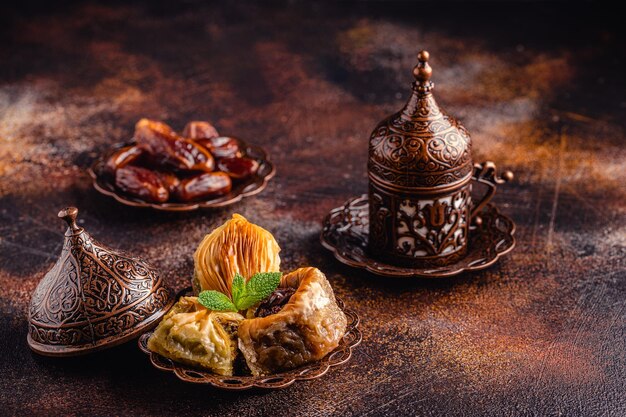 Baklava de bonbons arabes turcs traditionnels