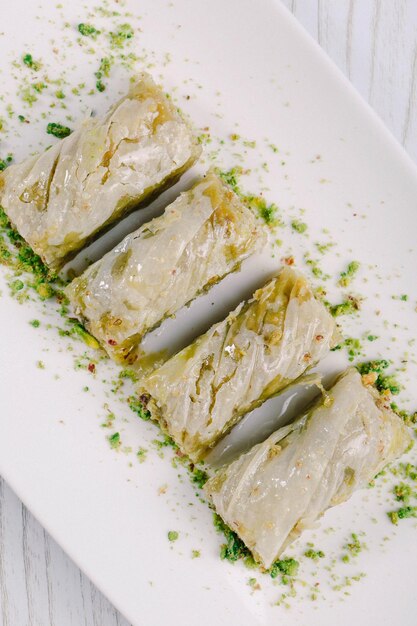 Baklava dessert turc traditionnel aux noix de cajou Baklava maison aux noix et au miel