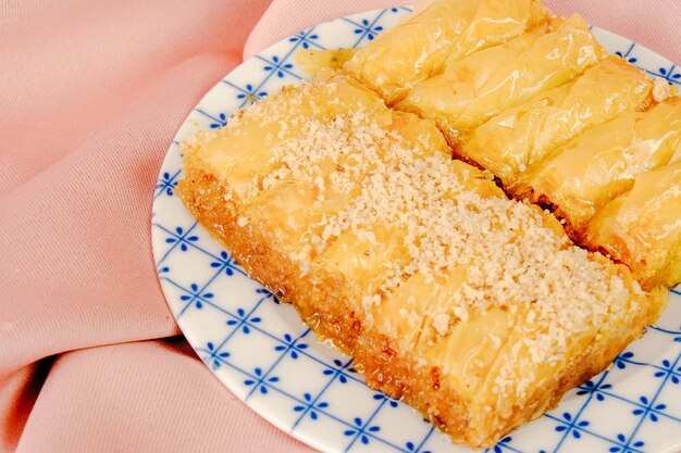 Baklava dessert turc traditionnel aux noix de cajou Baklava maison aux noix et au miel