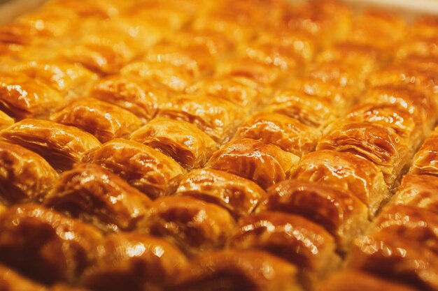 Baklava dessert turc traditionnel aux noix de cajou Baklava maison aux noix et au miel