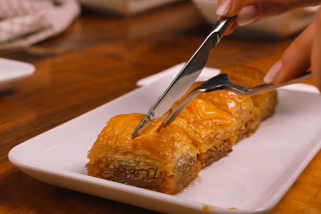 Baklava dessert turc traditionnel aux noix de cajou Baklava maison aux noix et au miel