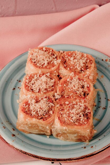 Baklava dessert turc traditionnel aux noix de cajou Baklava maison aux noix et au miel