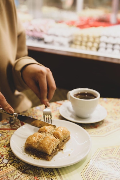 Baklava dessert turc traditionnel aux noix de cajou Baklava maison aux noix et au miel