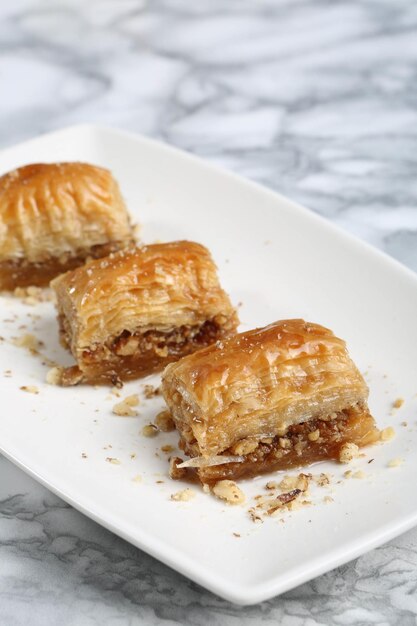 Baklava dessert turc traditionnel aux noix de cajou Baklava maison aux noix et au miel