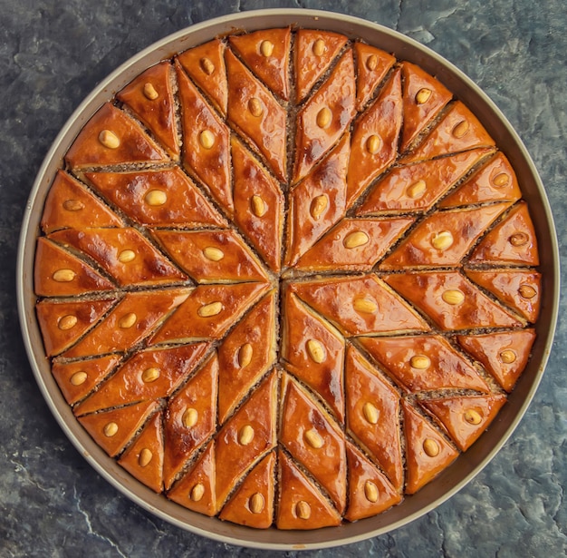 Baklava sucré oriental aux noix