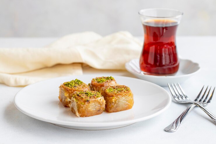 Photo baklava turque sucré pistache baklava