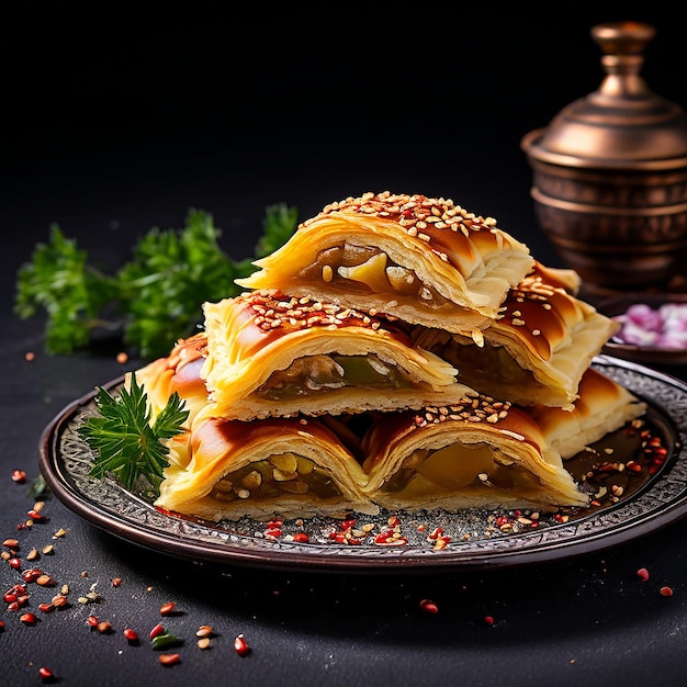 Baklavas de Gaziantep sur un fond transparent