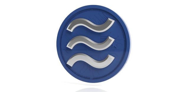 Balance monnaie virtuelle couleur bleue isolée sur fond blanc illustration 3d