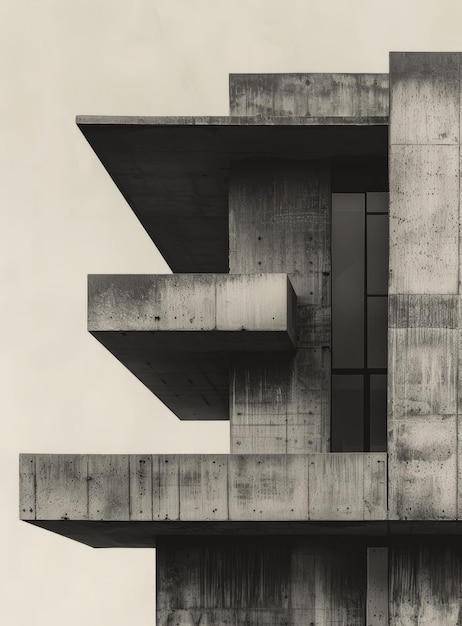 Photo balcon d'un bâtiment en béton avec vue sur le ciel