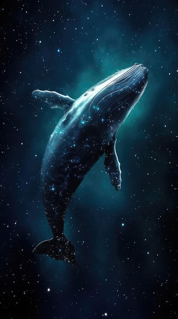 Une baleine en arrière-plan de l'espace