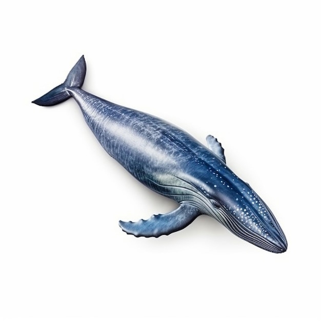 Une baleine bleue et blanche