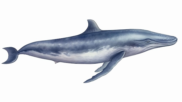 Une baleine bleue nage dans l'eau 4k haute résolution