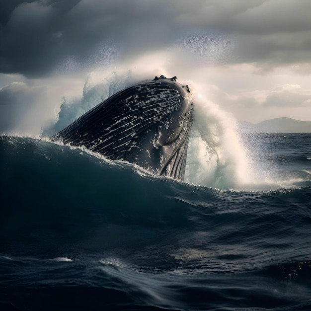 Baleine à bosse dans l'océan Islande tonique