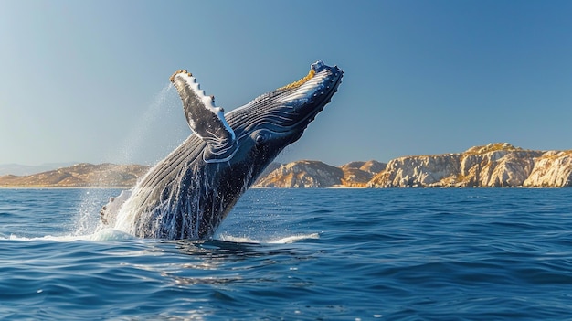 La baleine à bosse sautant sur l'eau