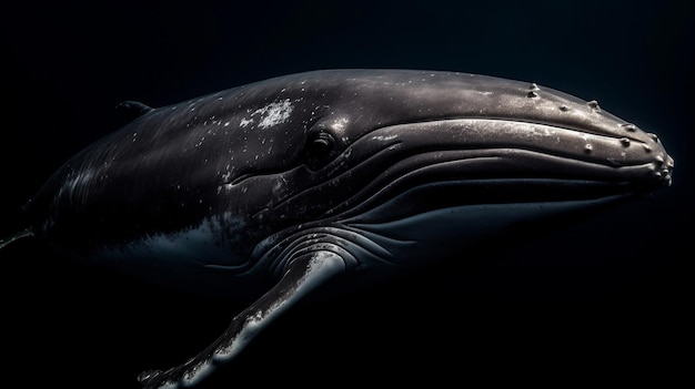 Une baleine dans le noir