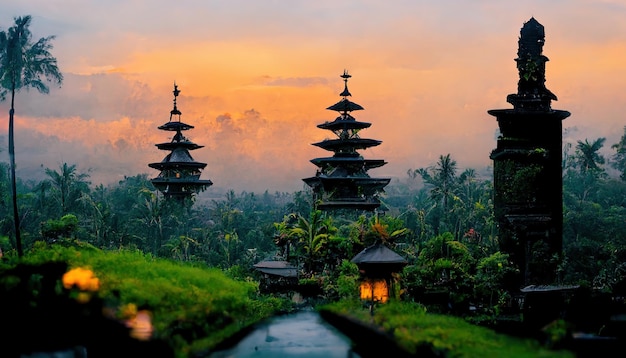 Bali beau paysage coloréNature de l'île de Bali Indonésie