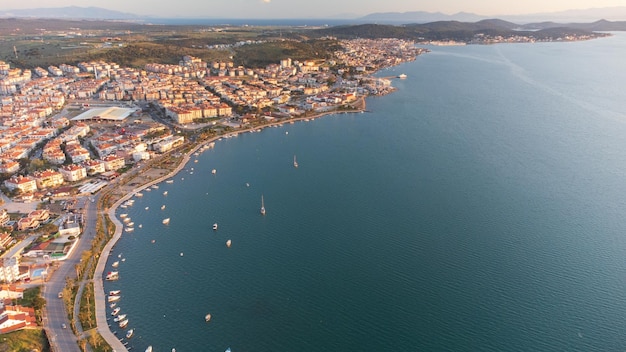 Balikesir ayvalik et vue aérienne de l'île de cunda