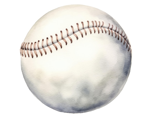 Une balle de baseball à l'aquarelle