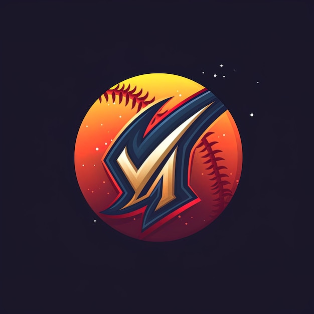 Photo une balle de baseball avec un logo pour un jeu de sport.