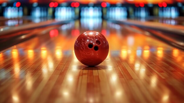 La balle de bowling s'écrase contre les épingles