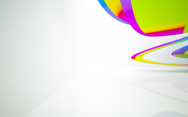 Une balle colorée est sur une surface blanche.