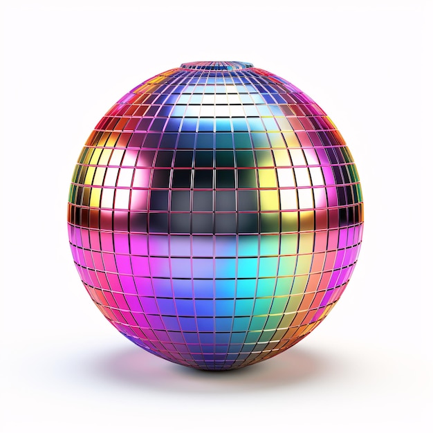 Photo une balle de disco colorée avec des grilles