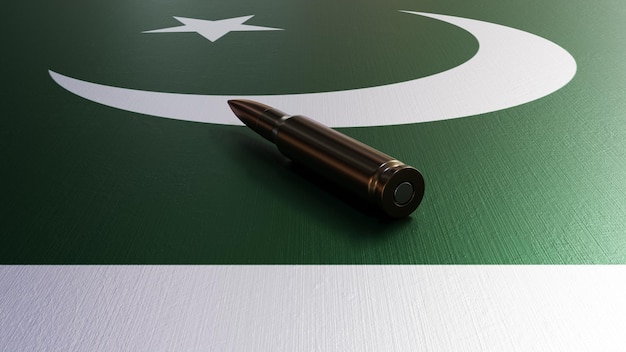 Une balle sur le drapeau pakistanais