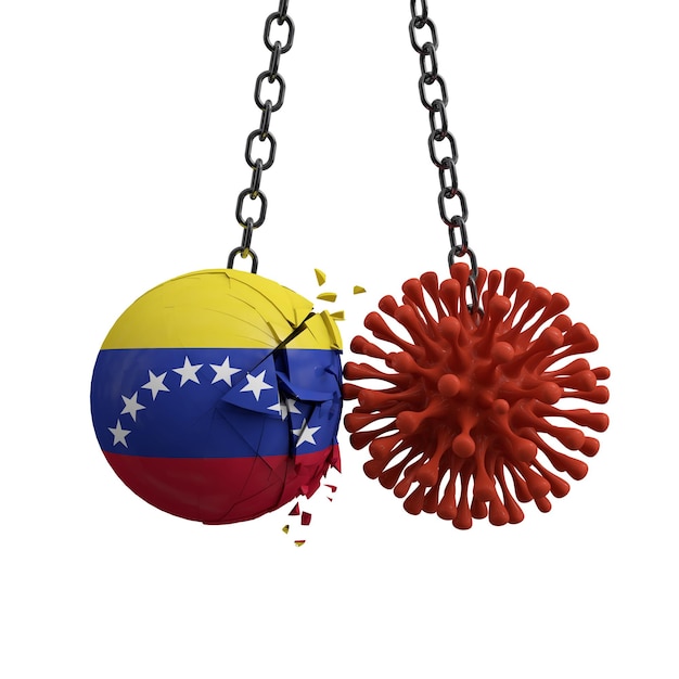 La balle du Venezuela s'écrase dans un microbe d'une maladie virale