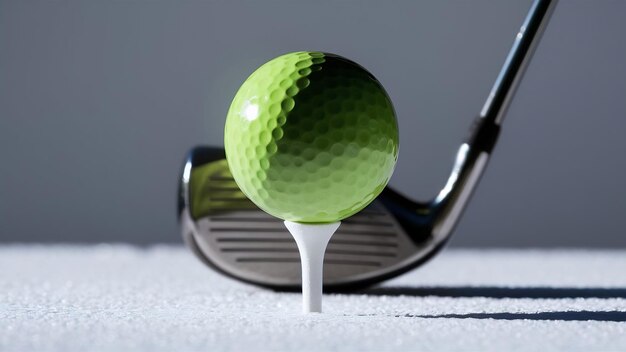 Photo une balle de golf dans un tee blanc