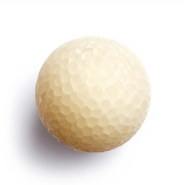 Photo une balle de golf est représentée sur un fond blanc.