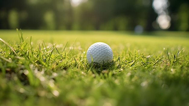 La balle de golf sur l'herbe verte naturelle