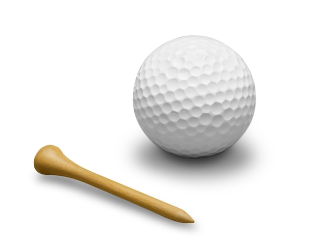 Balle de golf isolé sur fond blanc. Concept de sport et de loisirs