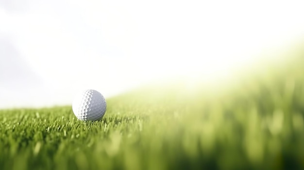 La balle de golf sur le tee et le club de golf avec le fairway green