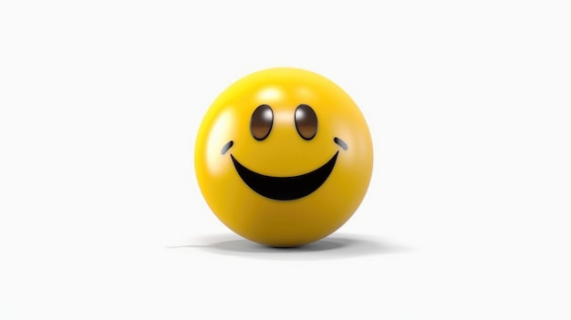 Une balle jaune avec un smiley dessus.