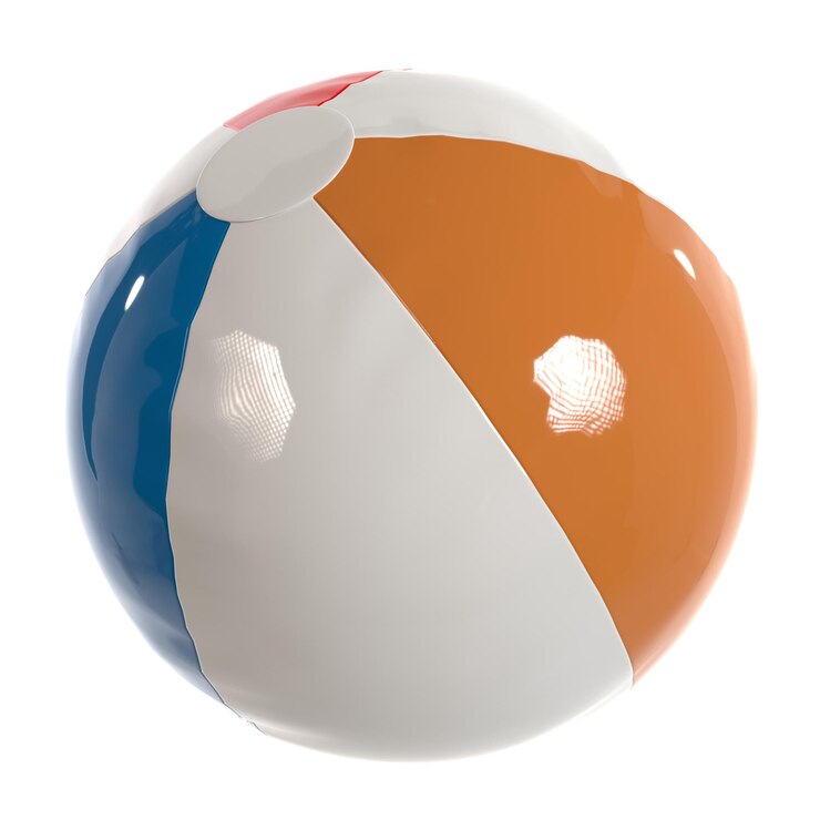 Photo une balle de plage blanche et orange