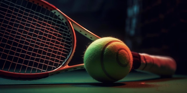 Balle et raquette de tennis générées par l'IA