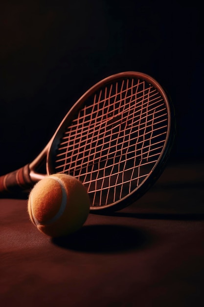 Balle et raquette de tennis générées par l'IA