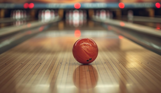 la balle roule dans l'allée d'un terrain de boules